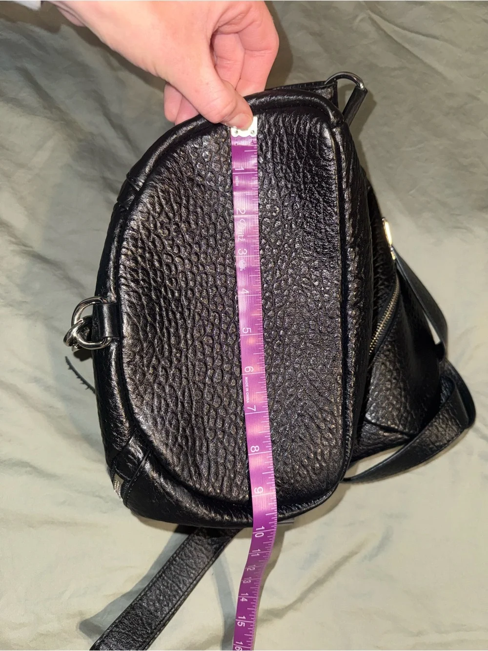 rebecca minkoff julian regular medium black pebbled leather backpack